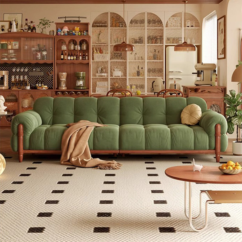 Canapé modulaire en polyester vert, H 32,28 po x l 110,24 po x P 39,37 po, 4