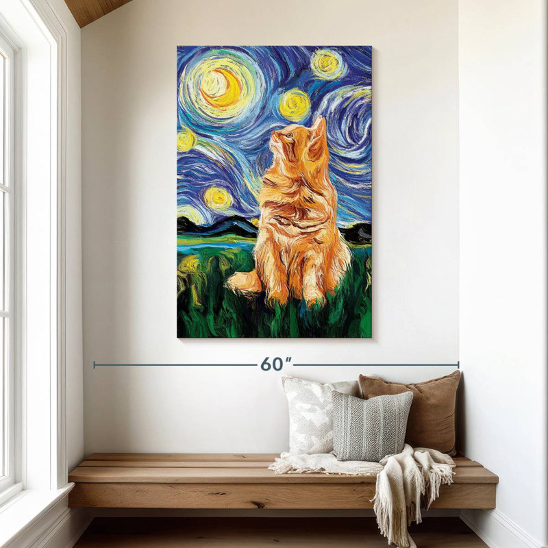 Brampt, chat impressionniste, H 48 po x l 32 po