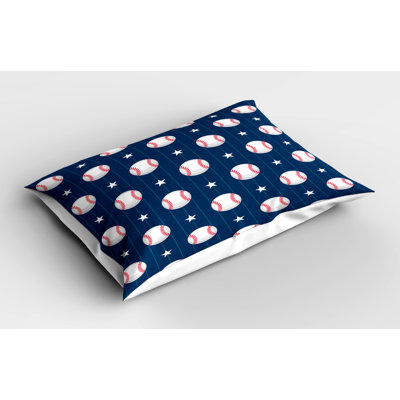 Pillowcase, baseball stripes, night blue red white