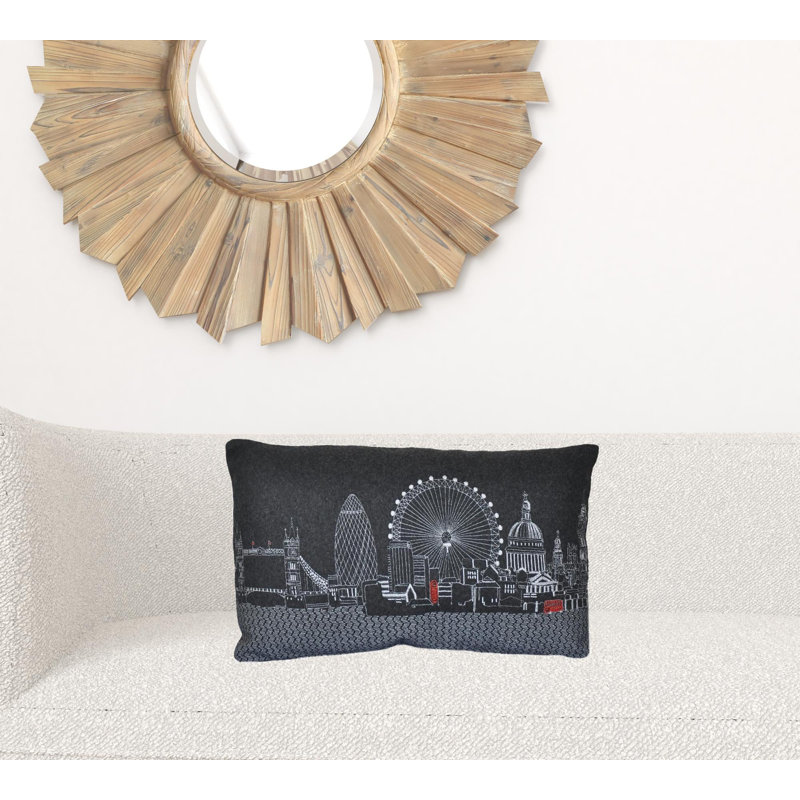 Coussin lombaire 14 "x 35" London, Gris, 14 po x 24 po, London Daylight