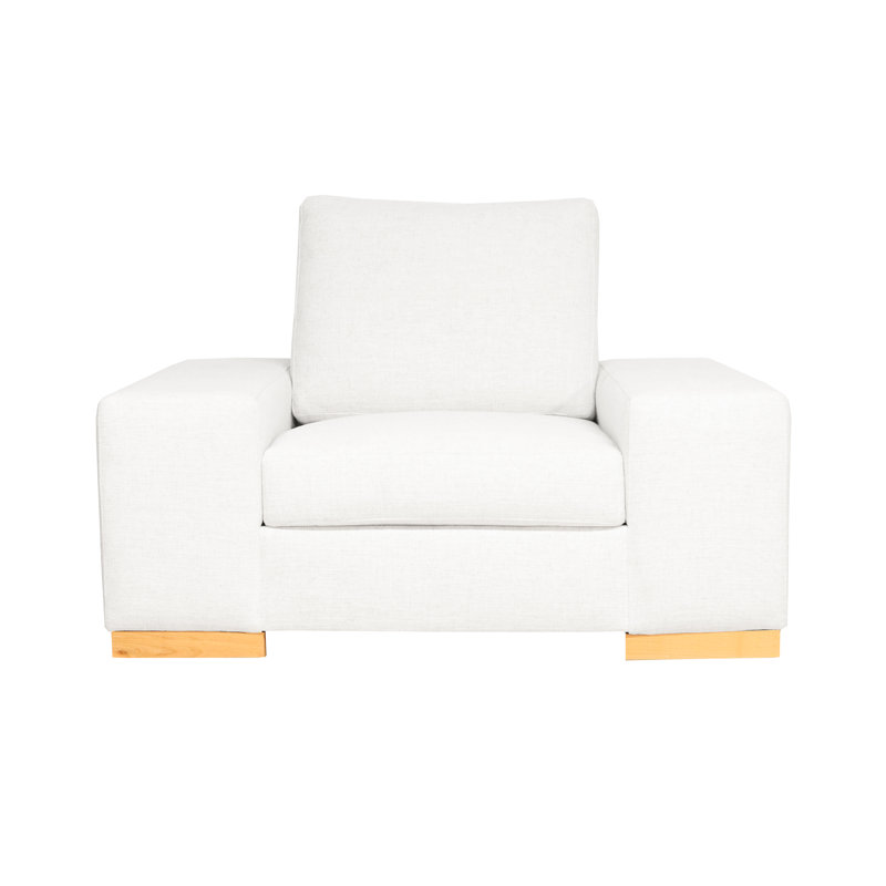 Fauteuil club Harrison, Blanc Klein, Naturel, Plumes / duvet