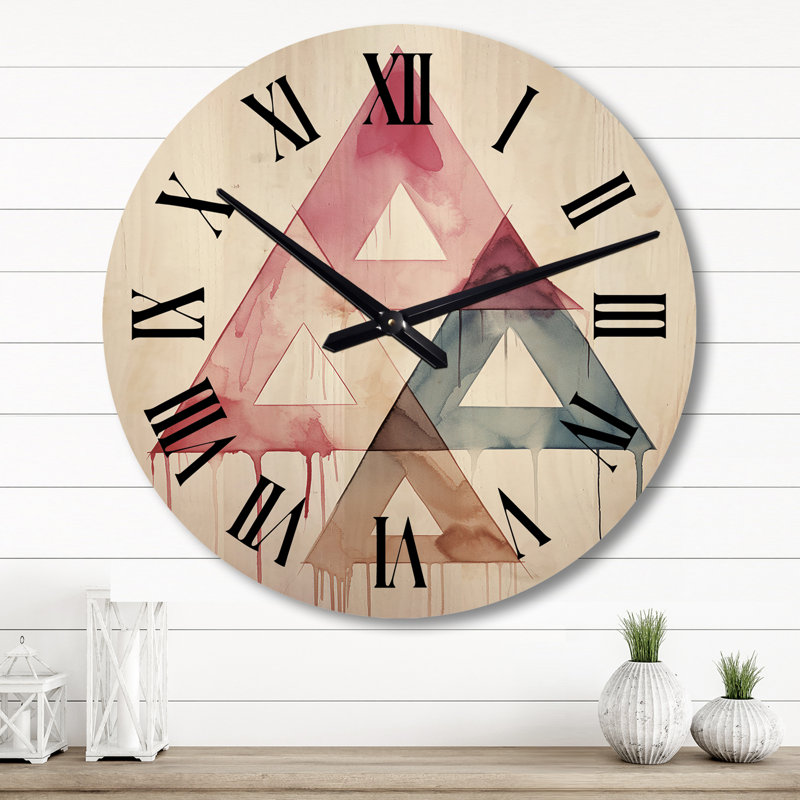 Horloge murale géométrique triangulaire, Grand