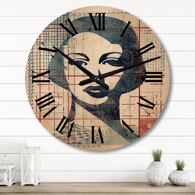 Horloge murale en bois massif Iziah, Grand