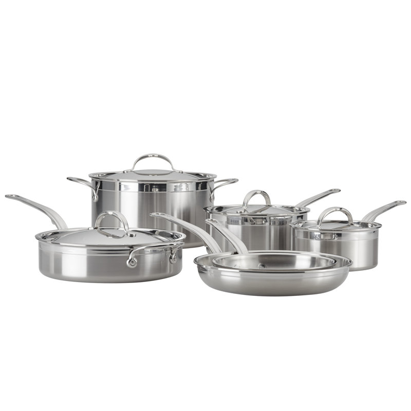 ProBond 10-Piece Stainless Steel Non-Stick Cookware Set