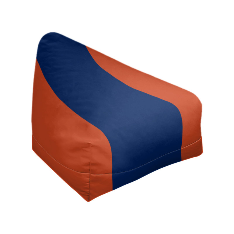 Bean Bag Cover, 30" H x 27" W x 2" D, Navy Blue/Orange