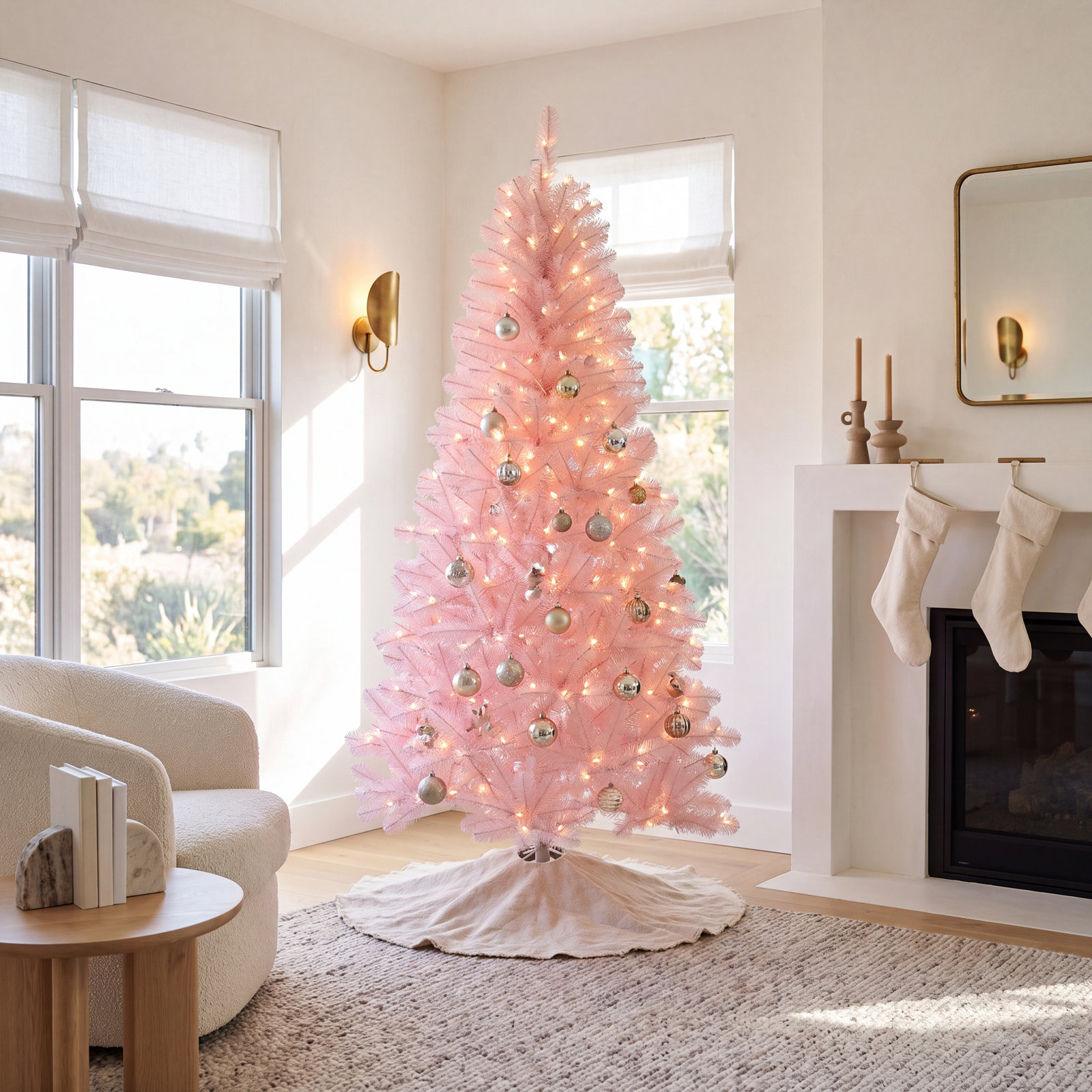 Pink 6.5' Pre-Lit Christmas Tree