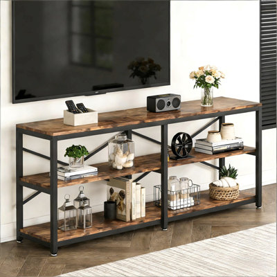 Rustic Farmhouse Style Sofa Table,3-Tier Hall Table,Console Table,TV stand,Bookshelf