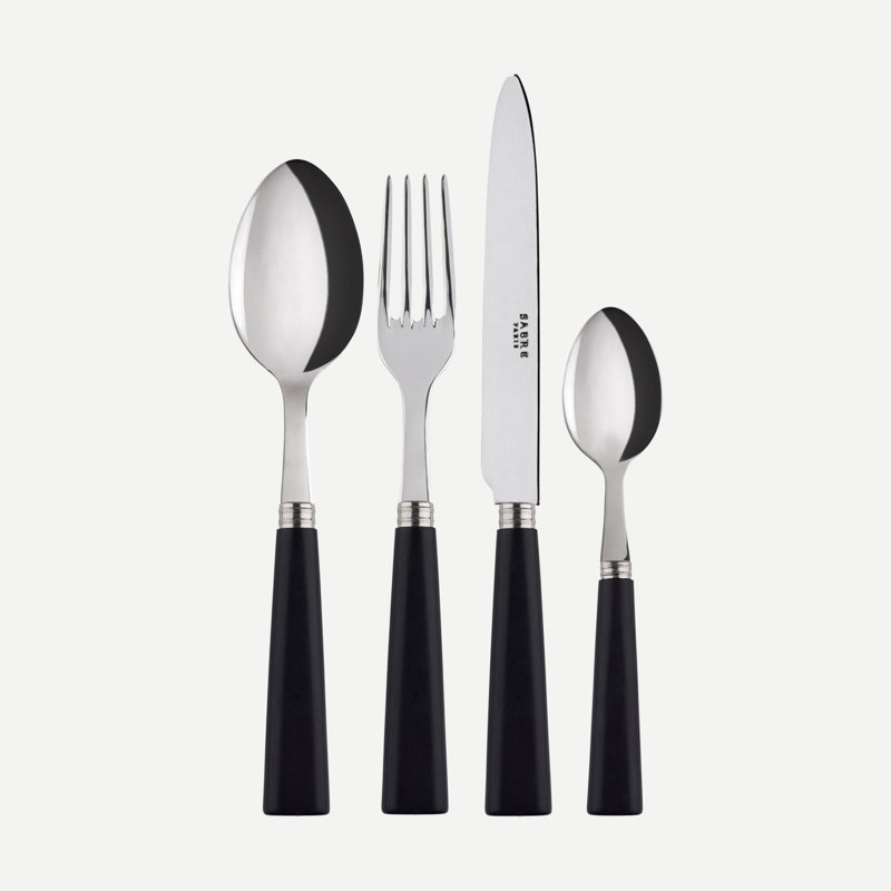 Sabre Paris - 24 Pieces Cutlery Set Nature, Black Wood