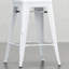 Tabouret de comptoir 24 po en métal de 24 po blanc - Design moderne avec dossier et repose-pieds incurvés pour un soutien imbattable, hauteur confort (2), finition élégante de style industriel