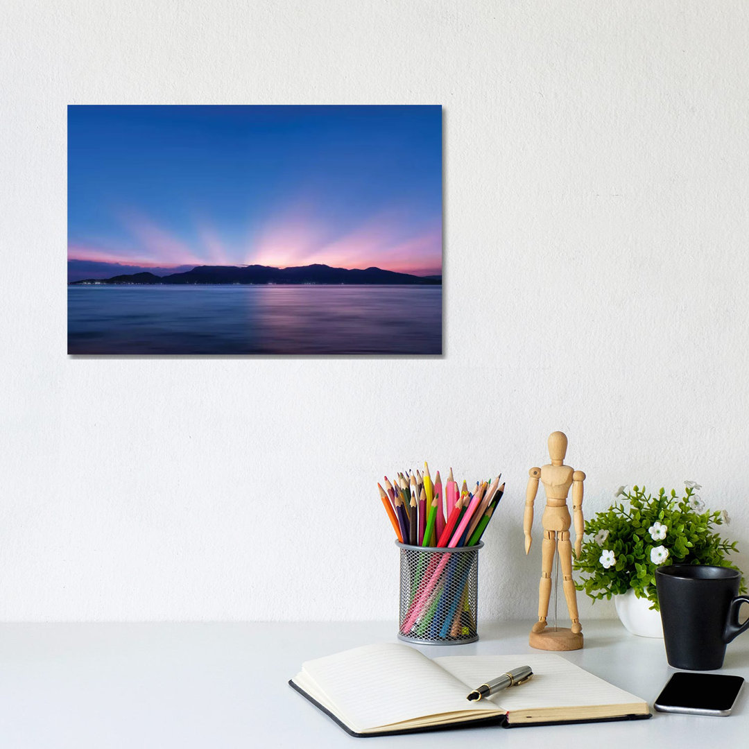 Sunset Over The Sea by Glauco Meneghelli - Wrapped Canvas Print