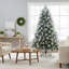Arbre de Noël moderne enneigé 4pi avec aiguilles de pin et feuilles d'eucalyptus