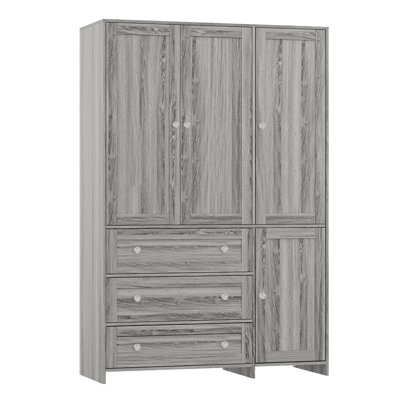 70.9'' H 3-Drawer Wood Armoire with Mirror