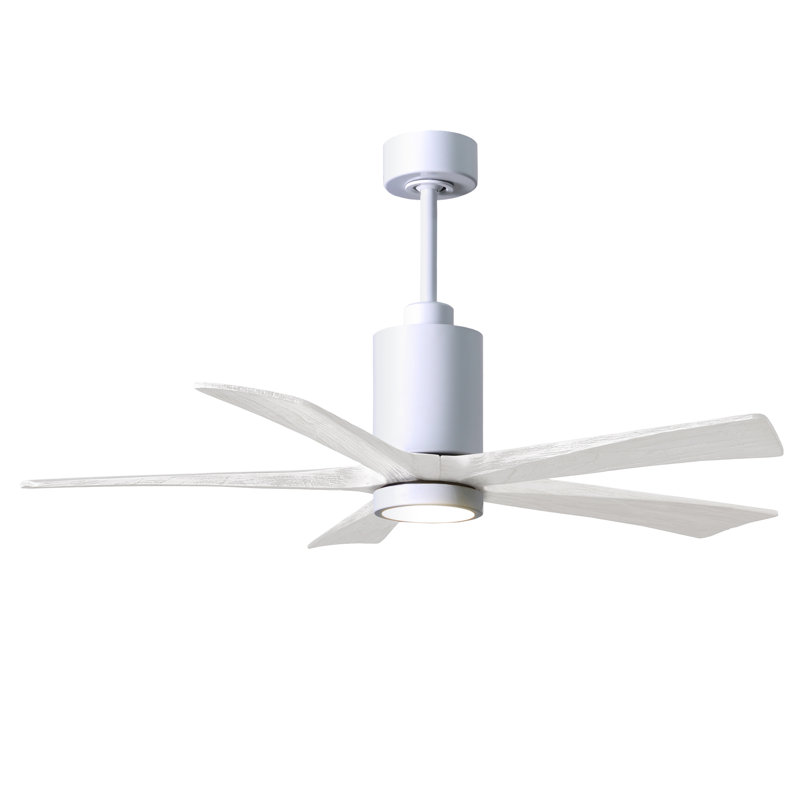 Patricia 52'' Ceiling Fan with LED Lights, Gloss White, Matte White