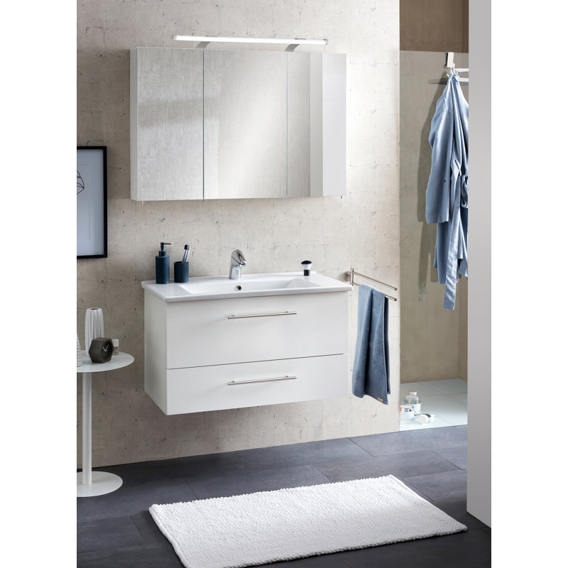 W 750mm H Surface Frameless Medicine Cabinet Mirror Adjustable, 75cm H x 100cm W x 16cm D
