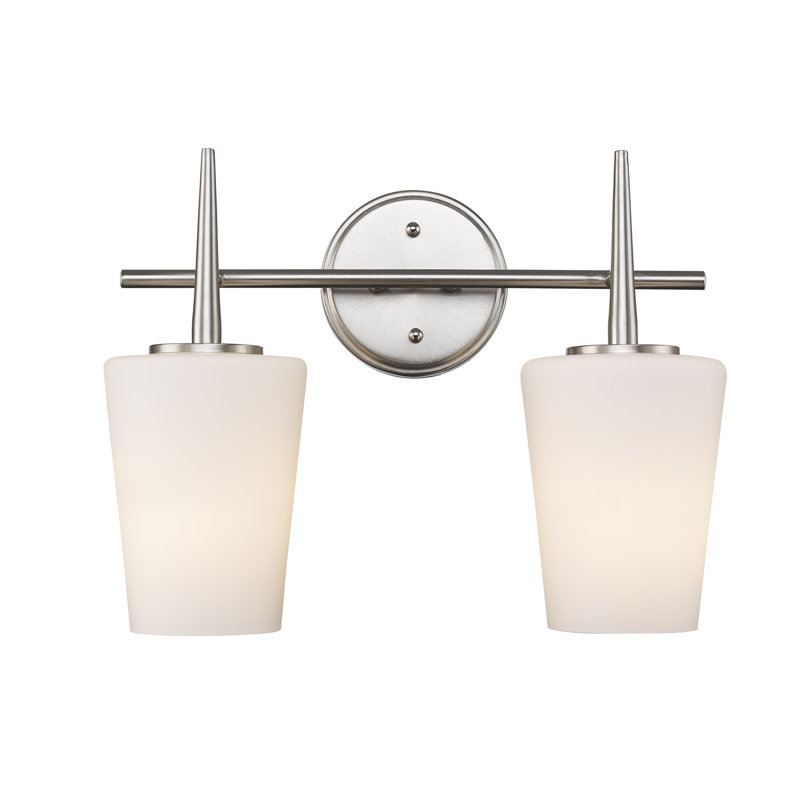 Ensemble de meuble-lavabo à 2 lumières Lonnard, Nickel brossé