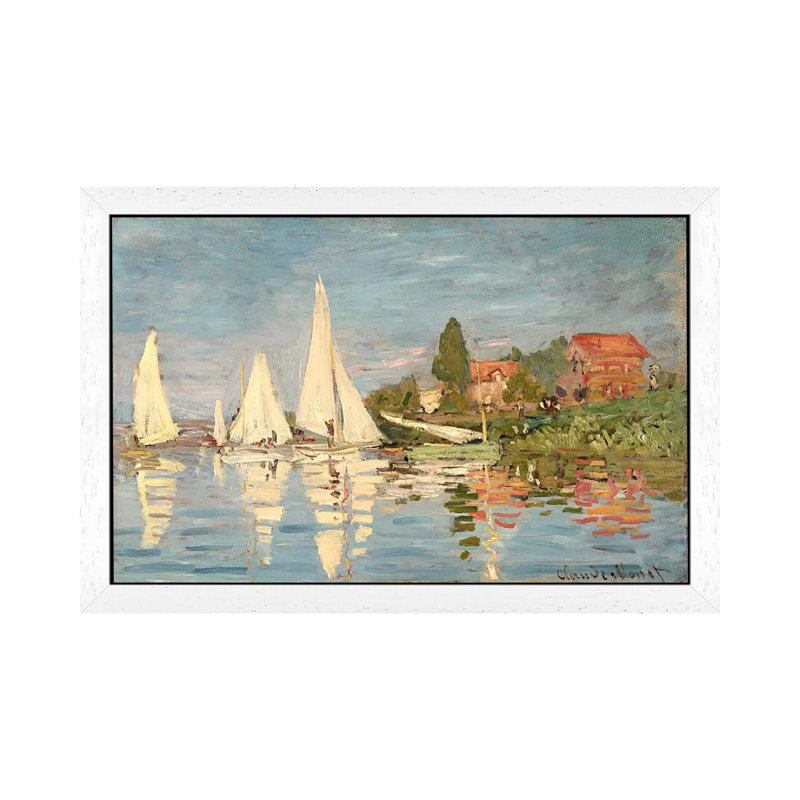 Claude Monet - Print on Canvas, 66.04 cm H x 45.72 cm W, White Framed