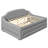 Full Size Upholstered Daybed with LED Belt, Trundle and Three Storage Drawers, Gray Finish-2126344609