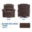 Fauteuil inclinable en velours côtelé, canapé inclinable manuel avec poignée, accoudoirs coussinés, rembourrage épais, poche latérale-906706604