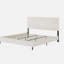 Lit plateforme tapissier de grande taille avec tête de lit grand, conceptions minimalistes en chenille de qualité supérieure, lit plateforme de style simple rétro sans sommier, assemblage facile, ivoire-751534828