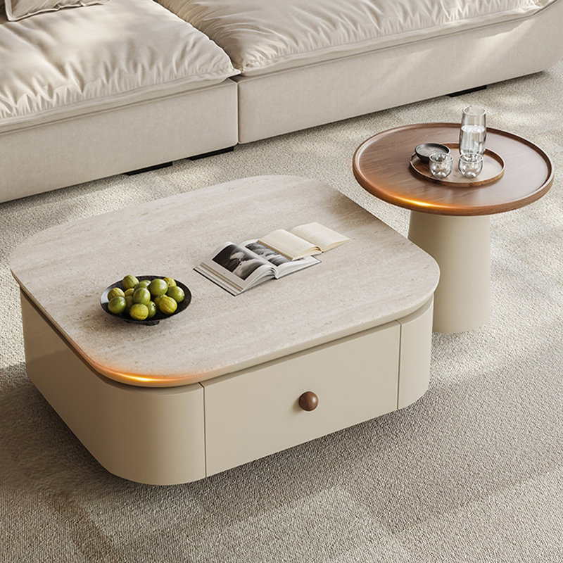 Cream style end table combination