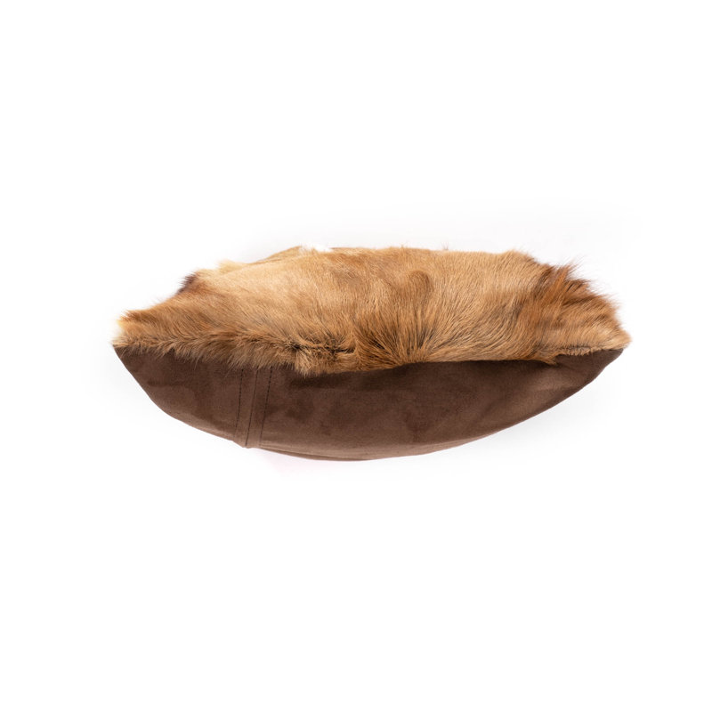 Springbok Hide/Mock Suede Lumbar Pillow