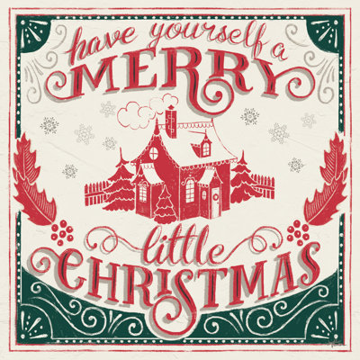 «Merry Little Christmas V Green» par Janelle Penner - reproduction d'art sur toile tendue