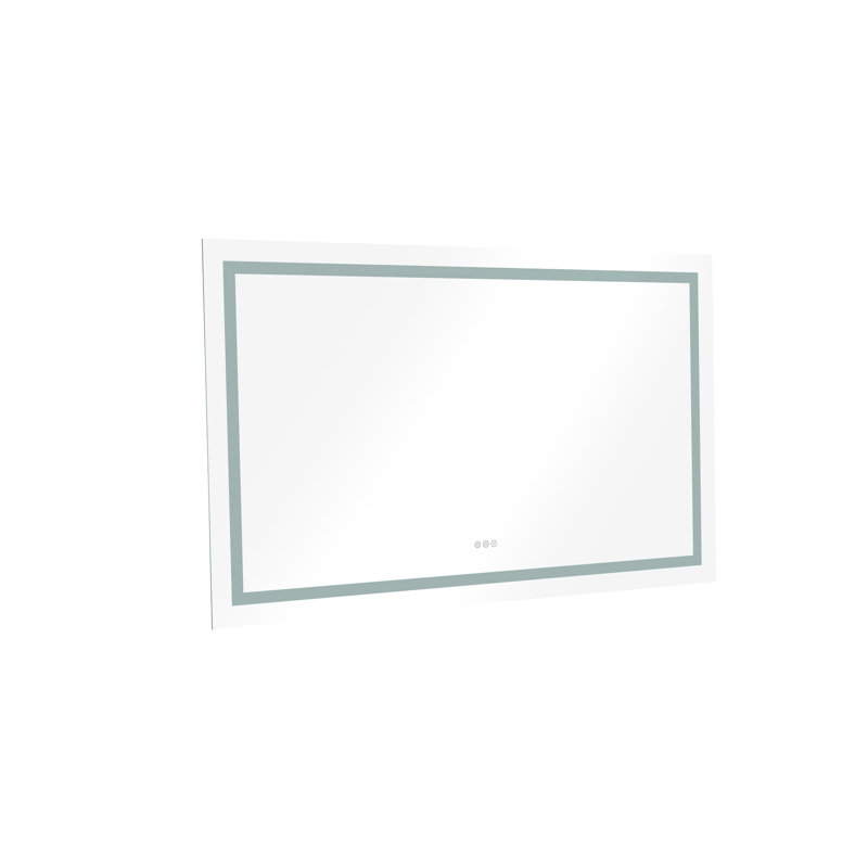 Miroir de salle de bain 72 po x 36 po à DEL, choix à intensité variable, désembuage rapide, aluminium, blanc, facile à installer, verre incassable de 72 po 36 Miroir avec fonctions intelligentes, luminosité réglable,