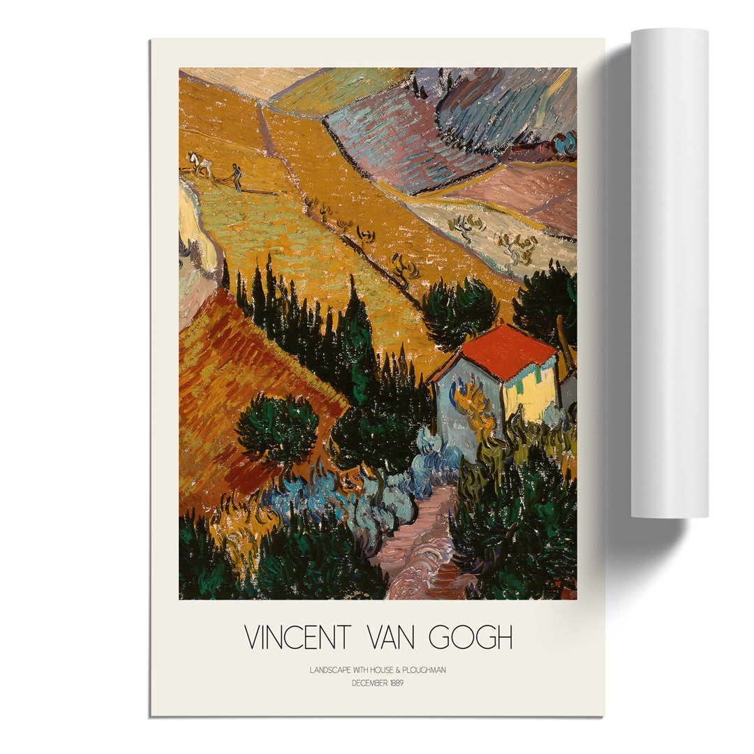 Landscape with Border by Vincent van Gogh - Frameless Print