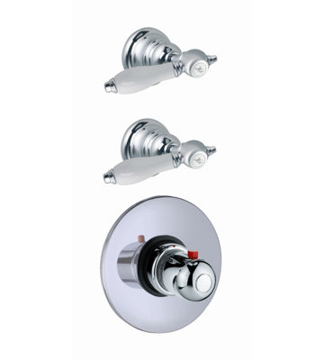 Herend Built-In Thermostatic Valve Trim with Two Volume Control Handles
