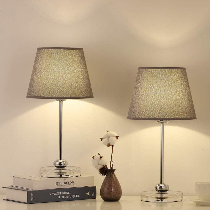 Lamas 17.5" Clear Bedside Table Lamp Set
