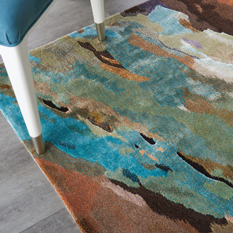 Tapis brun moderne fait à la main Versailles, Rectangle 8 pi 6 po x 11 pi 6 po