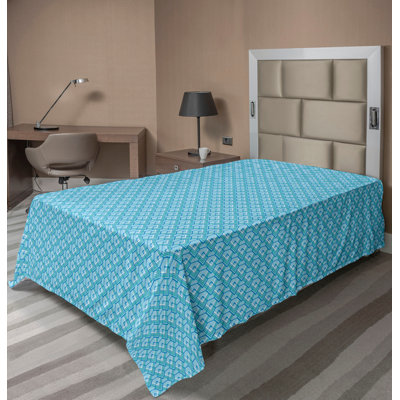 Ambesonne Floral Top Flat Sheet Garden Flowers Art