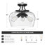 Plafonnier semi-encastré en verre noir mat à 3 lumières de 13,8 po Penley-52735555