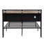 Structure de lit plateforme grand en métal avec fonction de rangement pour le revêtement de lit Tête de lit et doublure USB et pied de lit, aucun sommier nécessaire, grand rangement sous le lit, assemblage facile-1974948912