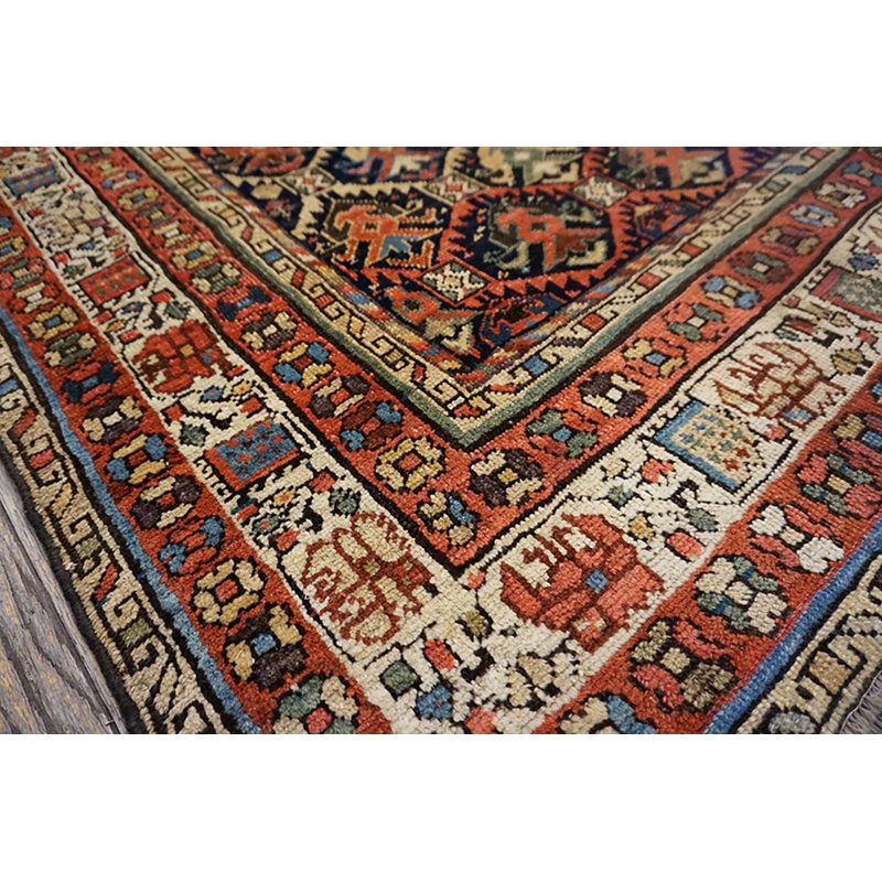 Tapis rustique noué à motif géométrique rustique
