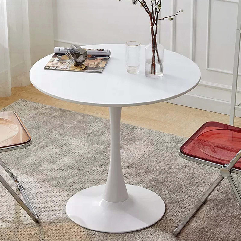 Round Tulip Dining Table – White MDF Top with Steel Base