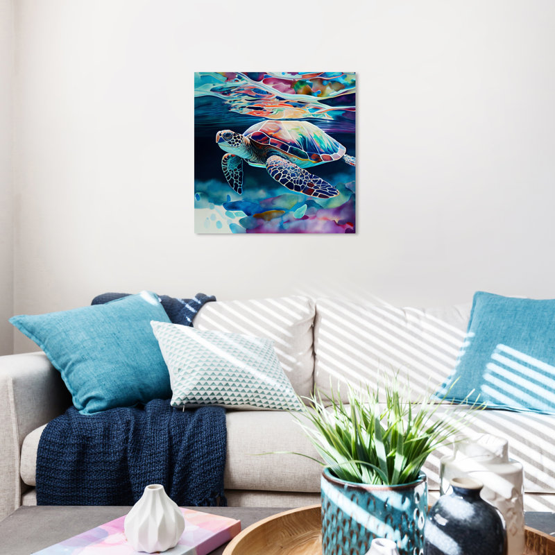 «Sea Turtle II», impression sur toile tendue, L 20 po x H 20 po x P 0,8 po