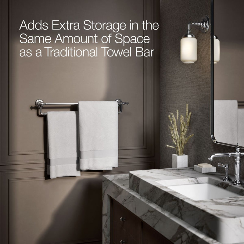 Artifacts® Double 24" Wall Mounted Towel Bar, Polished Chrome