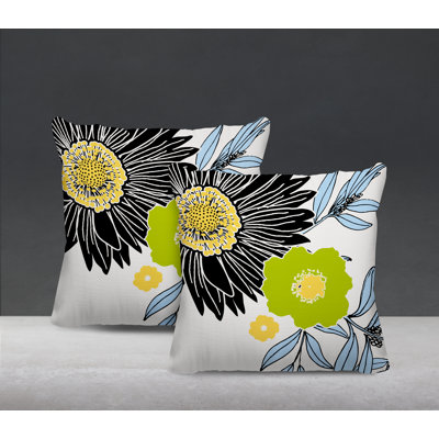 Polyester Blend Throw Square Indoor/Outdoor Pillow Cover & Insert