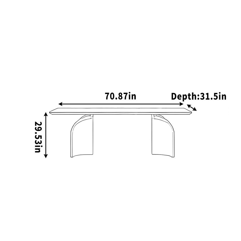 Bureau d'ordinateur Clair, H 29,53 po x l 70,87 po x P 31,50 po