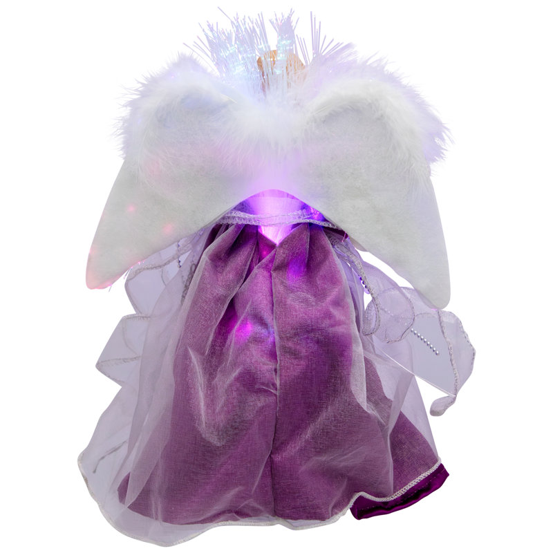 Lighted Fiber Optic Color Changing Christmas Tree Topper - 12" - Purple