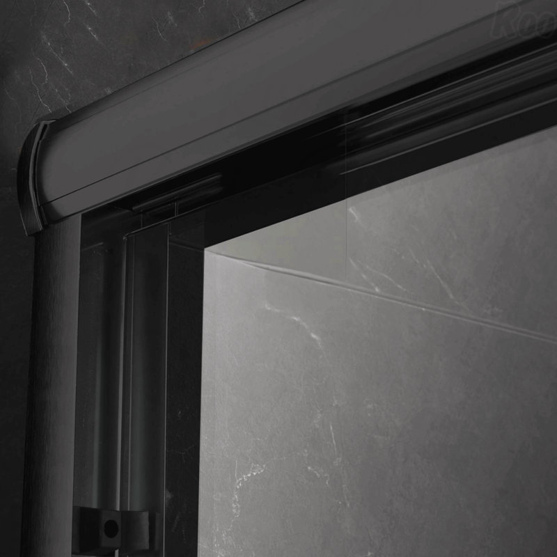 60'' W X 74'' H Door Sliding Opening Frameless Design Shower Door With 6Mm Tempered Glass, Matt Black