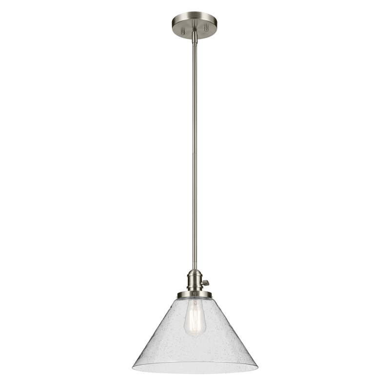 Luminaire suspendu conique 1 lumière 11,75 po, Nickel