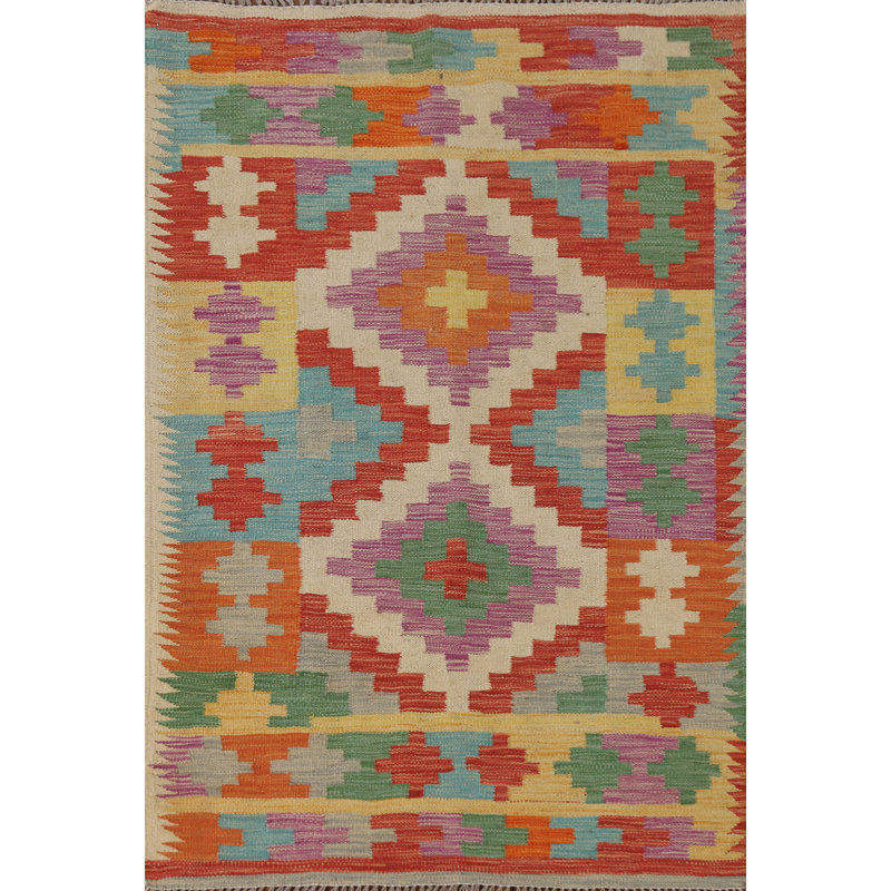 Reversible Wool Kilim Oriental Rug 3x5
