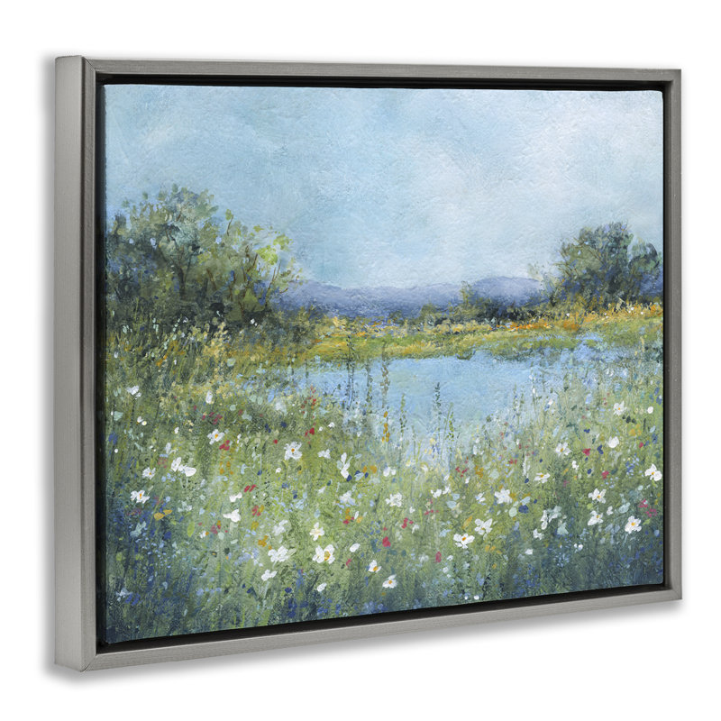 Cadre flottant impressionniste dans une prairie impressionnante, design par Carol Robinson, 17 x 21