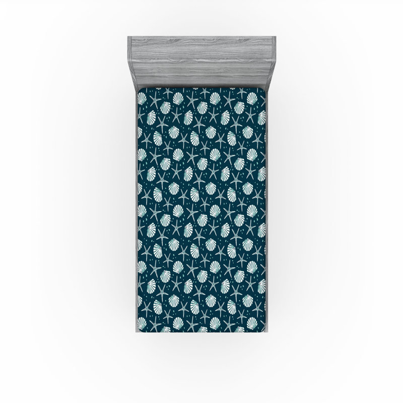 Drap-housse bleu marine Ambesonne, Drap-housse de taille simple