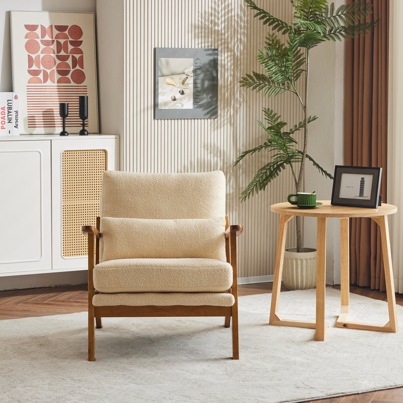 Upholstered Armchair, Yellow Velvet