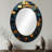 Grunge Gold Cubes Abstract Geometric V - Large Oval Wall Mirror On Metal-686956708