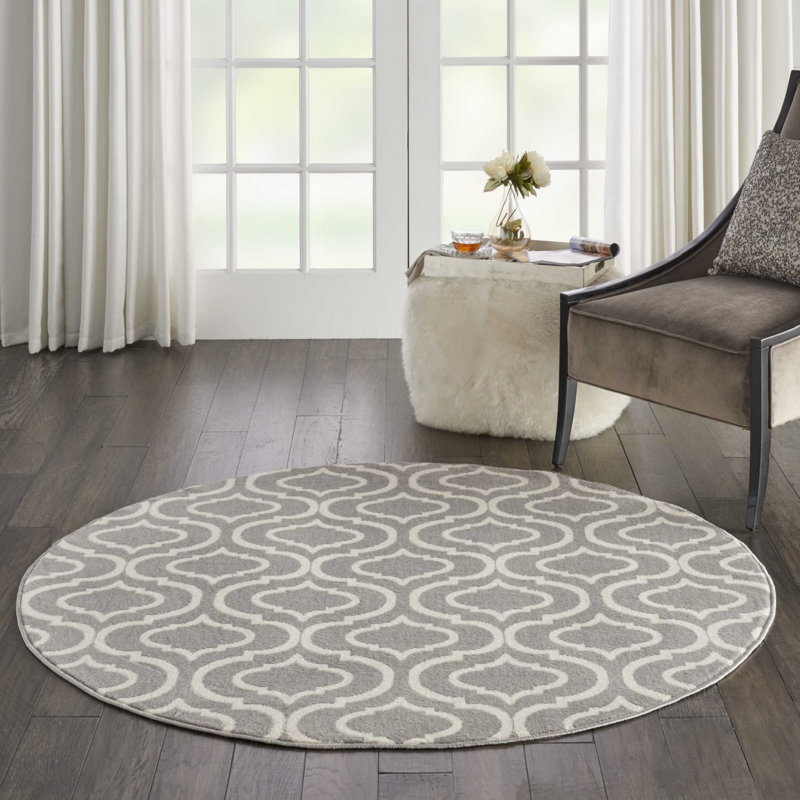 Geometric Area Rug, Round 160cm