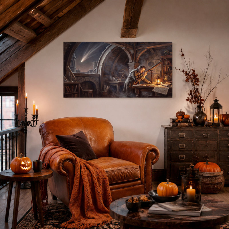 Art mural sur toile, astronome, 46“W x 24”H